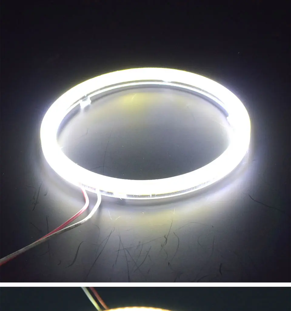 Cold White Car Angel Eye COB Light Circle Ring Headlight Lamp 12V Auto DRL Decoration Fog Lights Bulb 60CM-120CM 6000K (11)