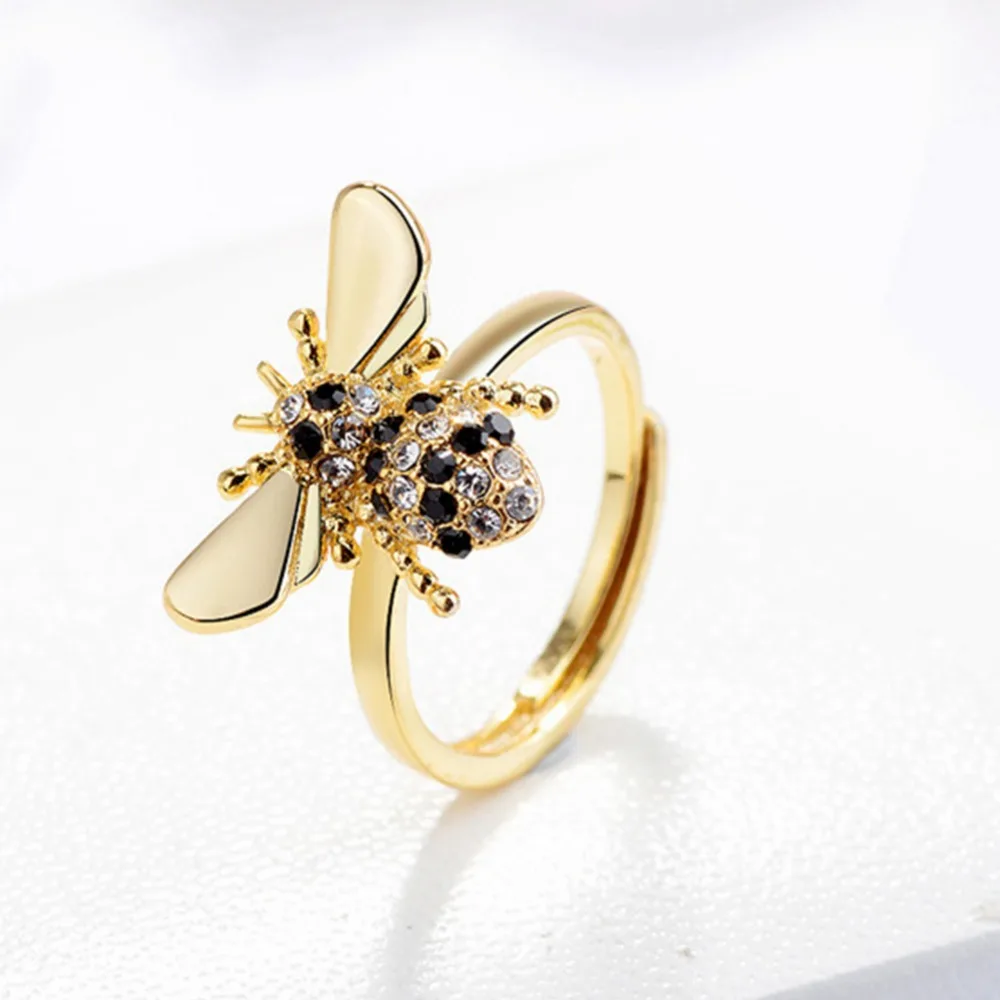  Bee  Finger Ring  For Woman Love Cute Bee  Ring  With 18k Gold 