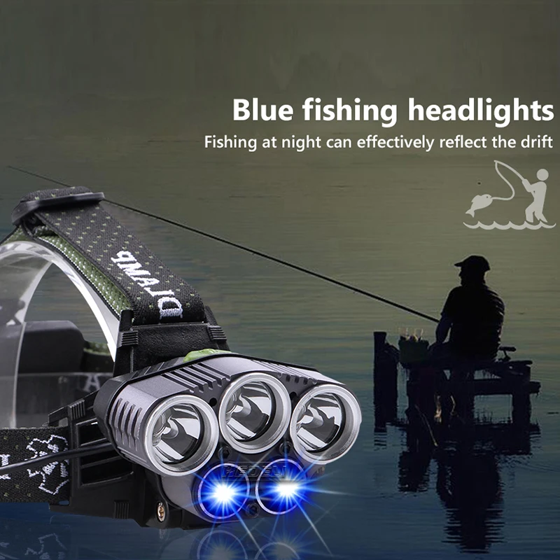 5 светодиодных налобных фар USB lampe frontale tres puissante CREE XML T6 Q5 головная лампа для