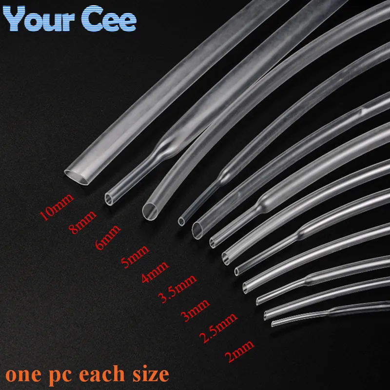 2:1 термоусадочные трубки термоусадочная втулка термоусадочные трубки изоляции провода кабель 600 в ясно цвет 9 шт. каждый размер 2 до 10 мм