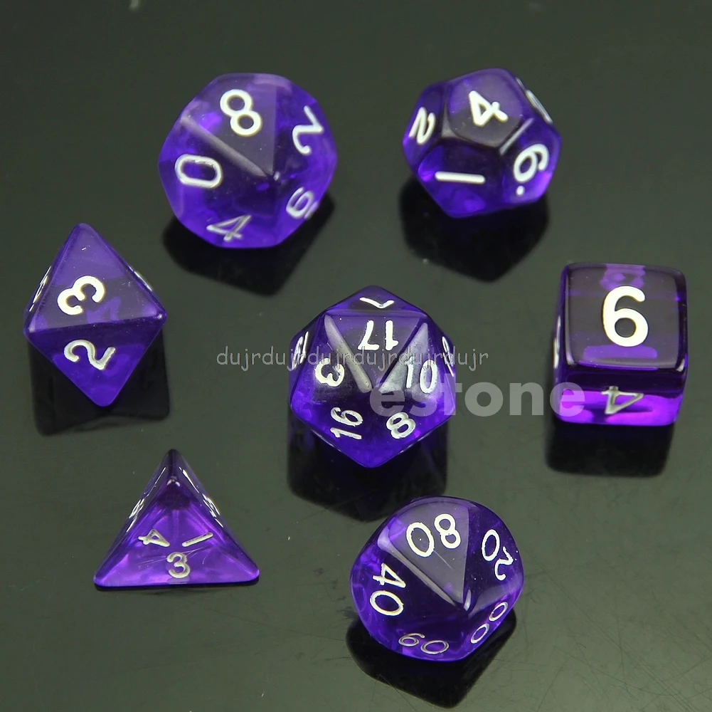 MTG ролевая игра D & DND Poly игральные кости набор из 7 сторонней штамповки D4 D6 D8 D10 D12 D20
