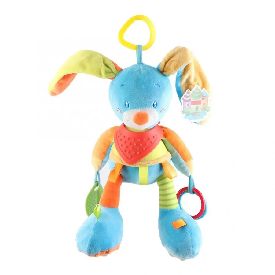 Baby Pacify Toy Stroller Hanging Toy Crib Cot Kids Bed Rattle Bell Cartoon Doll - Цвет: Белый