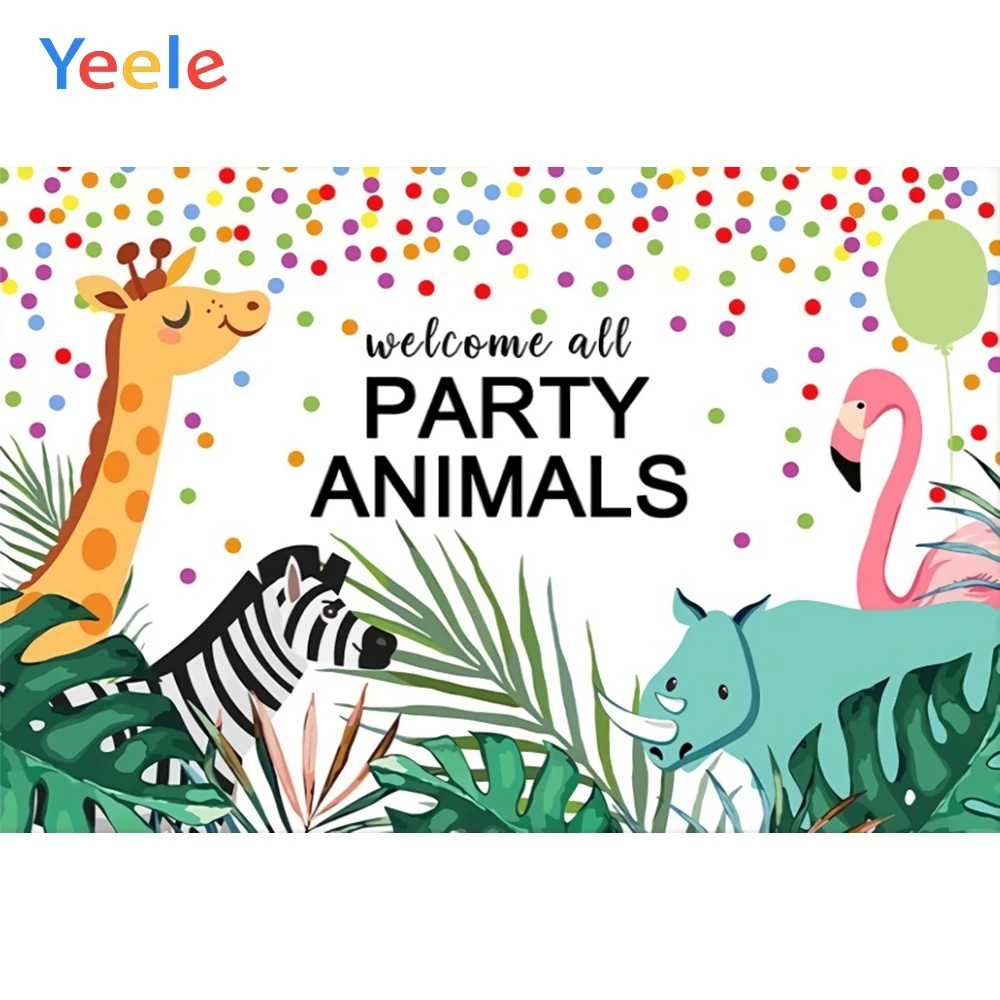 

Yeele Tropical Grass Animals Flamingo Party Birthday Photography Backgrounds Customized Photographic Backdrops for Photo Studio