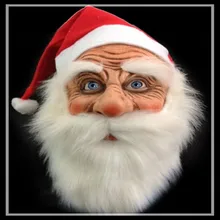 Free shipping Funny Super soft Latex The Santa Claus Mask Wig Beard Costume Christmas Party Holiday Supply Gifts Toy Full Face