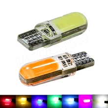 100 pcs T10 W5W 12 chips COB silicone CONDUZIU a luz interior do carro auto lâmpada de Sinal 194 501 Side Wedge estacionamento lâmpada para car styling 12 v