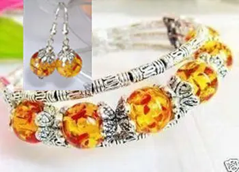 

Hot sale new Style >>>>Tibet handmade AMBER bracelet earrings set