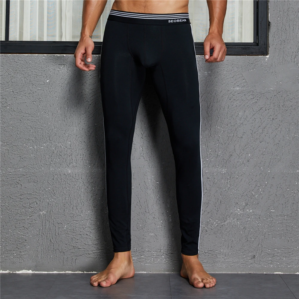 GANYANR Sports Leggings Running Tights Men Basketball Compression Pants Fitness Gym Athletic Jogging Winter Sexy Pouch Yoga Gay