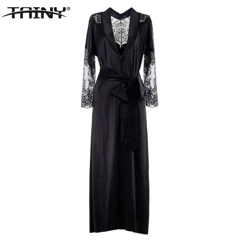 2017 New Arrival Tainy Sexy Lace Soft And Smooth Jersey Women Ankle length Robesrobe robewomen