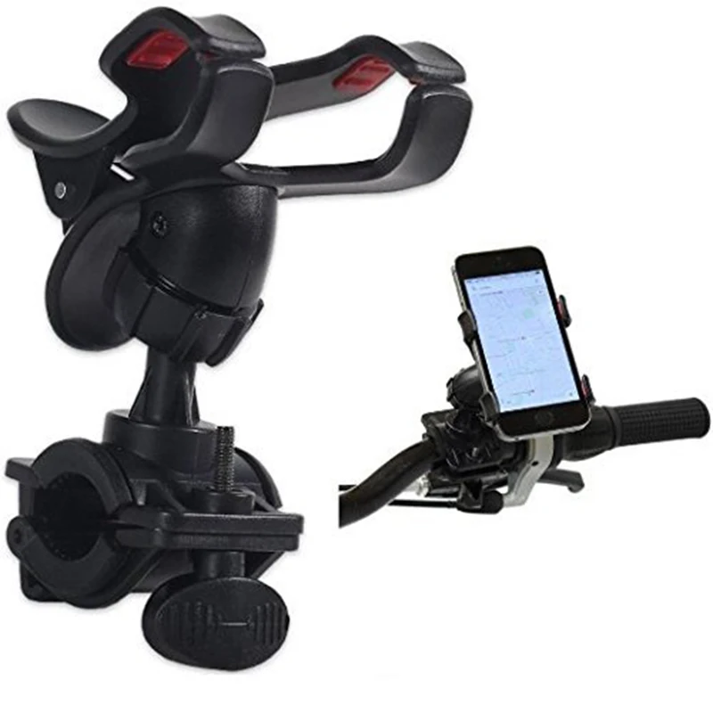 

Universal Bicycle Bike Phone Holder Mount Bracket Handlebar Clip Stand 360 Degrees Rotatable For Smart Mobile Cellphone Safe