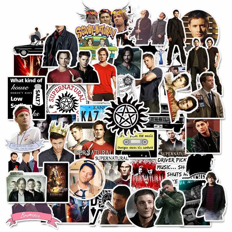 

50Pcs/lot Supernatural TV Handsome Waterproof Sticker For Fans Luggage Skateboard Phone Laptop Notebook Decoration