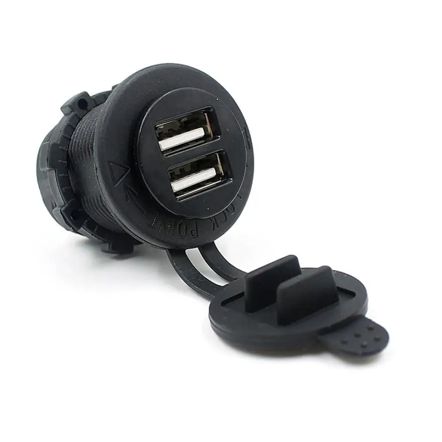 

Car-styling 12V / 24V Car Cigarette Lighter Socket DC 12VDual USB Charger Power Adapter Outlet Top Quality 2017 Dropship