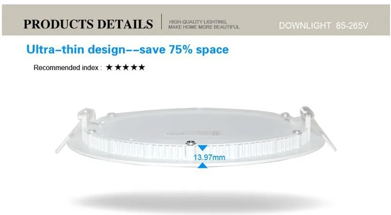 Горячая Распродажа AC85-265V светодиодный панельный светильник 3 Вт 6 Вт 9 Вт 12 Вт 15 Вт 18 Вт светодиодный потолочный светильник круглый ультра тонкий светодиодный светильник