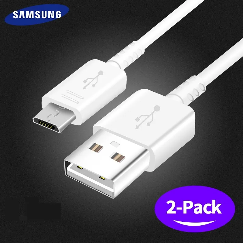 Samsung Micro USB кабель S7 S6 край плюс Note5 Note4 S4 S3 S 7 S 6 Note2 A9 быстро зарядное устройство автомобильное зарядное устройство конвертер - Цвет: White Two Cables