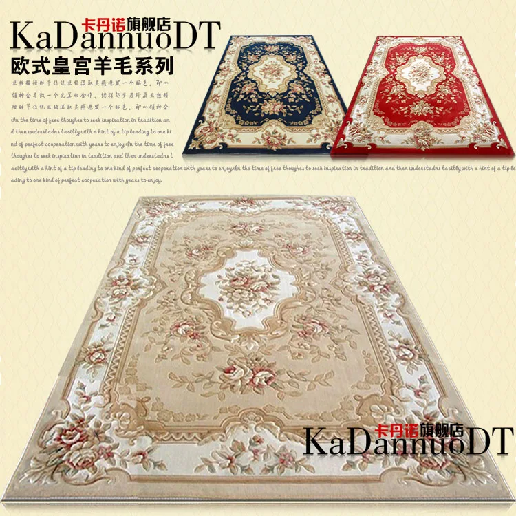 

Handmade three-dimensional carved pure wool carpet fashion american rustic sofa coffee table carpet