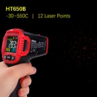 30 до 550C ИК лазерный точечный темп пистолет HT650 высокое качество Бесконтактный ЖК-дисплей цветной дисплей Инфракрасный термометр лазерный температурный пистолет