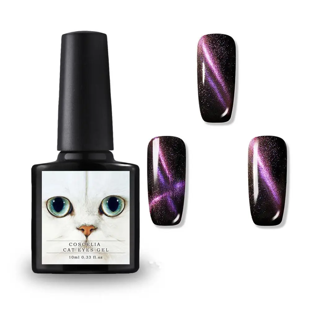 COSCELIA 3D Хамелеон кошачьи глаза 10 мл УФ Гель-лак для дизайна ногтей Полупостоянный магнитный лак для ногтей отверждения светодиодный/УФ лампа - Цвет: 02