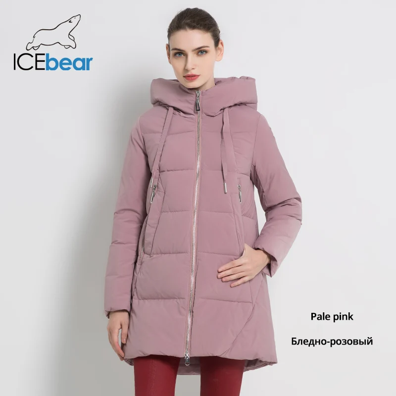 ICEbear New Winter Women's Jacket High Quality Long Coat Fashion Women's Clothing Brand Windproof Warm Jacket GWD18272I - Цвет: G363