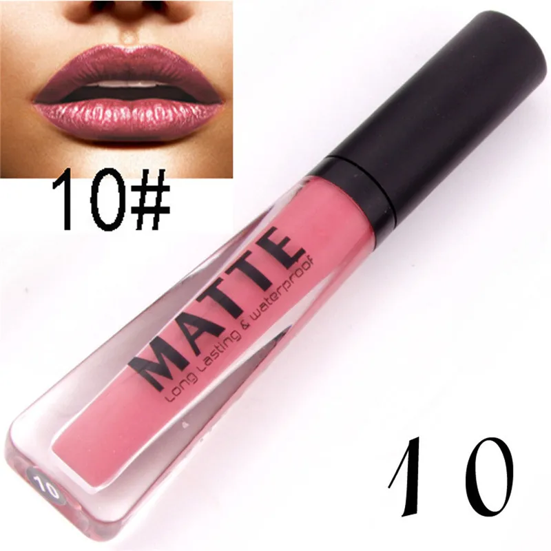 10 MISS ROSE блеск для губ длительная матовая помада водонепроницаемый матовый блеск для губ Глянцевая жидкость для губ лайнер Косметическая жидкая матовая maquiagem - Цвет: 10