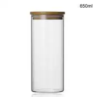 Glass Jars Mason Jar Transparent Storage Can Cork Stopper Bottle Glass Bottles Containers Sealed Tea Coffee Grains Storage Tank - Цвет: 650ml