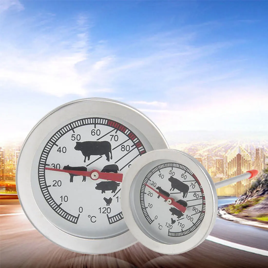 

Dial Temperature Gauge Gage Cooking Food Probe Kitchen Tools 0-120 Degree Stainless Steel BBQ Accessories Grill Meat Thermometer