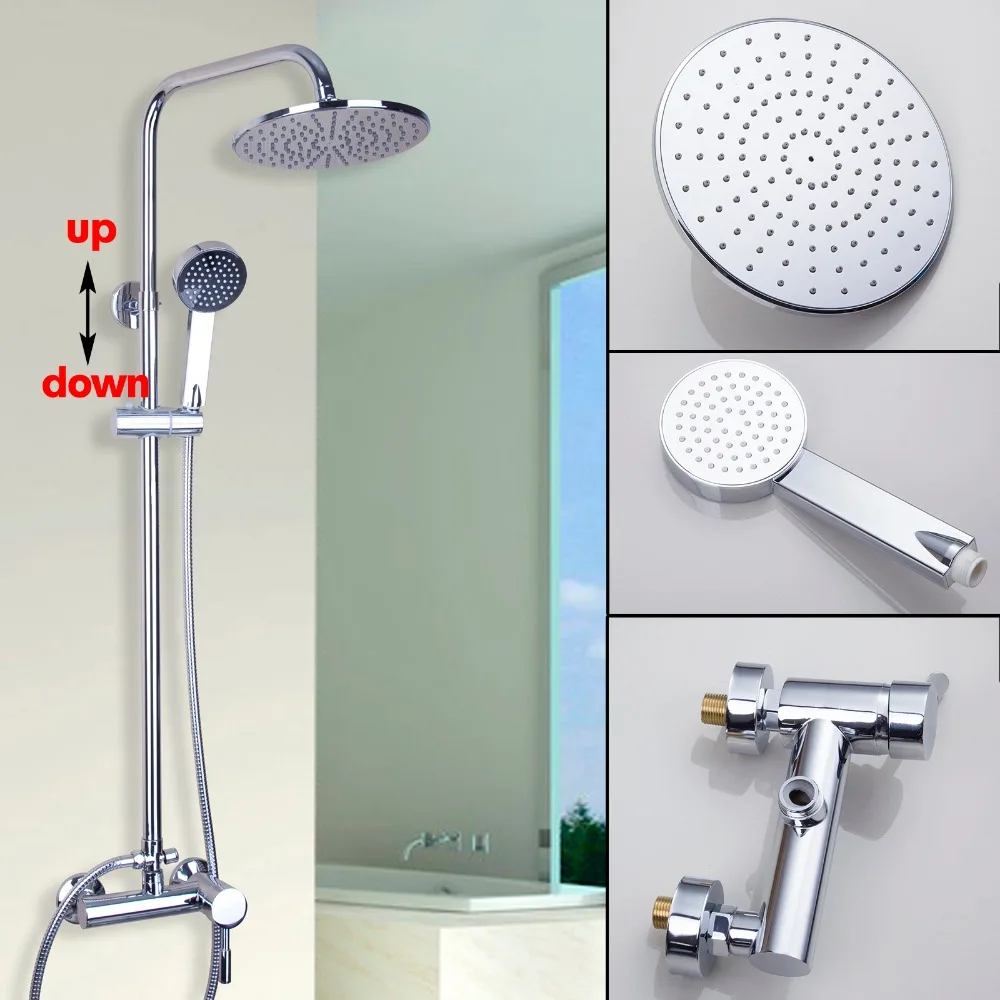 Water Chrome Polished Waterfall Bathroom Shower Sets Faucet Set Single