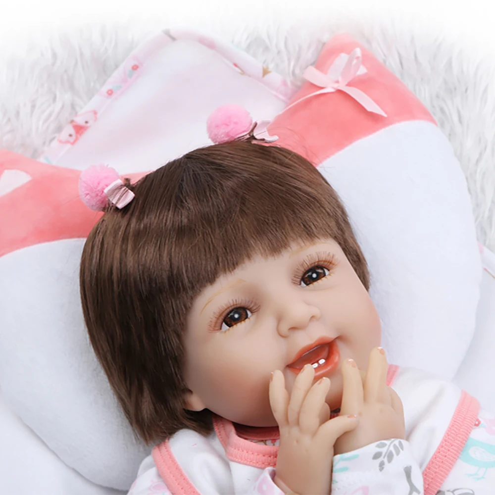 22 дюймов 55 см кукла npk девочка Реалистичная силиконовая Reborn Baby короткие волосы кукла голова реалистичный Новорожденный ребенок кукла одежда подарки на день рождения