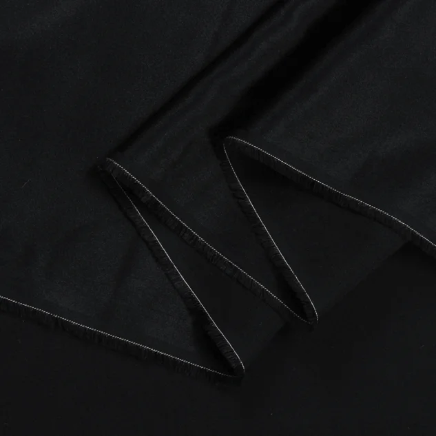 Pure black elastic silk stretch satin silk silk Charmeuse fabric ...