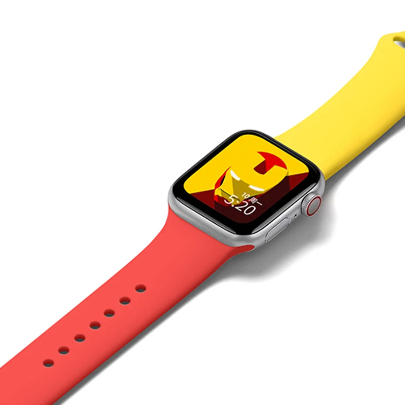 URVOI силиконовый ремешок с принтом для Apple Watch series 5 4 3 2 1, Рождественский спортивный ремешок для iWatch, наручные часы с логотипом, Российская Испания