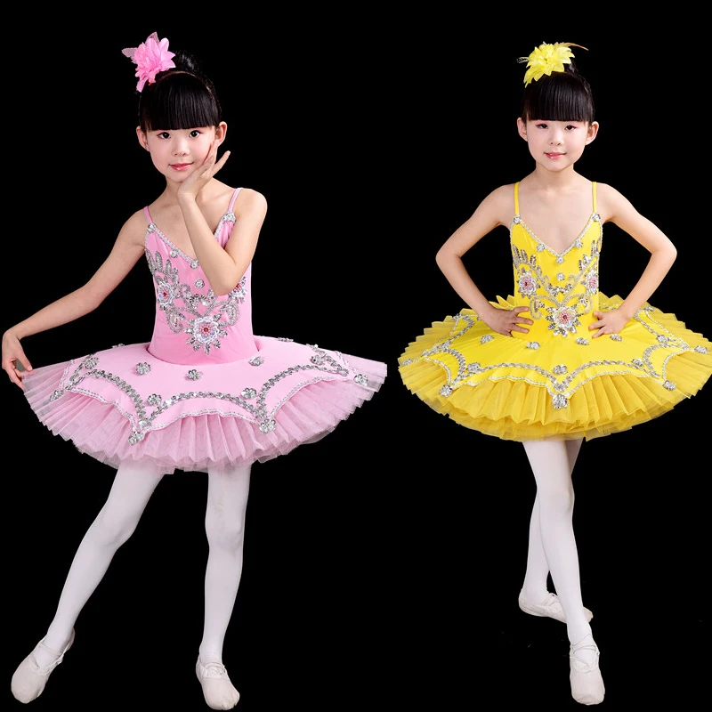 Детское танцевальное платье с блестками 6 цветов|tutu dance dresses|dance dress girlsswan lake |