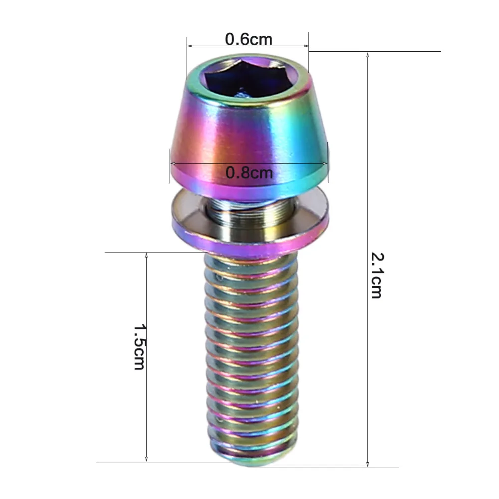 Титановый сплав M5x16mm для велосипеда, титановая головка, болт, конус с шайбой для горного велосипеда, винты