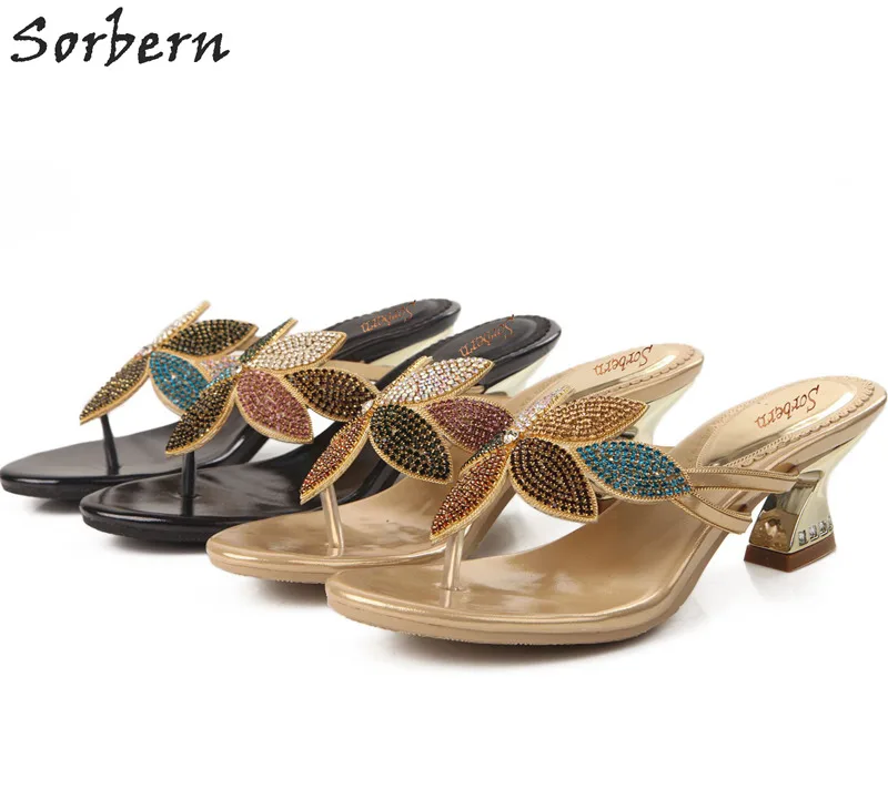 

Crystal Women Slippers Women Slides 2018 Sandalia Feminina Flip Flops Ladies Party Outdoor/Indoor Shoes Sexy Small Heels