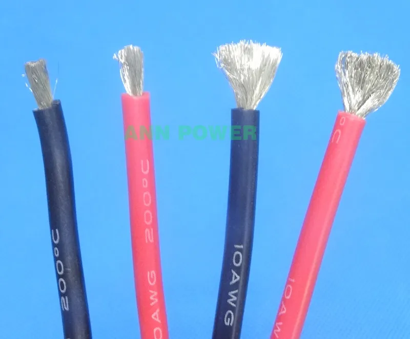 10AWG силиконовый провод 10 AWG 10# Силикагель провода Проводник 1050/0. 08 мм AWG10 высокая температура луженая медь кабель