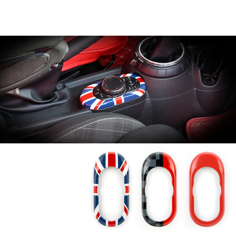 

For BMW MINI COOPER S JCW F55 F56 F57 Automotive interior Center Console Multimedia Button decoration Sticker car styling