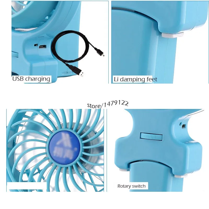 Мини Складные ручные вентиляторы, работающий на перезаряжаемой батарее портативный мини-вентилятор электрические личные вентиляторы ручной бар Настольный вентилятор