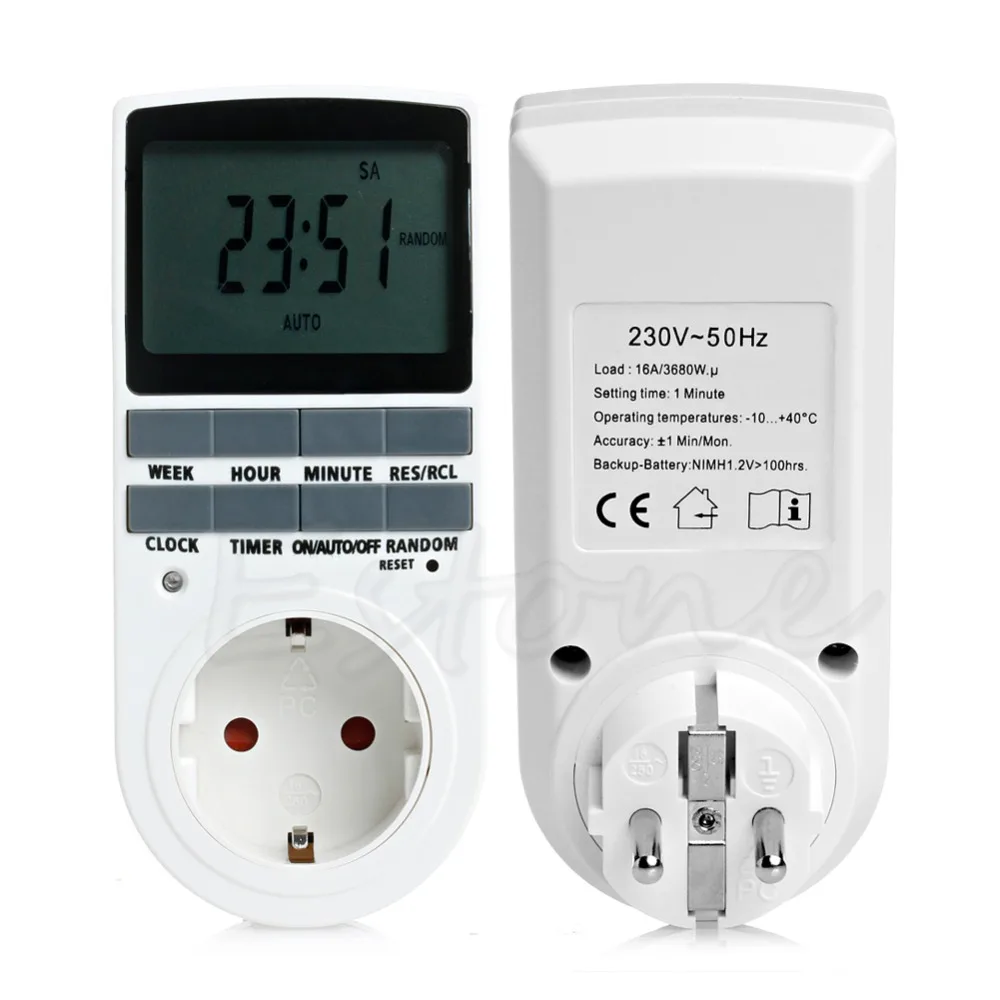 

Digital Programmable Timer LCD Plug-in Socket Switch Plug 12/24 Hour US - L057 New hot