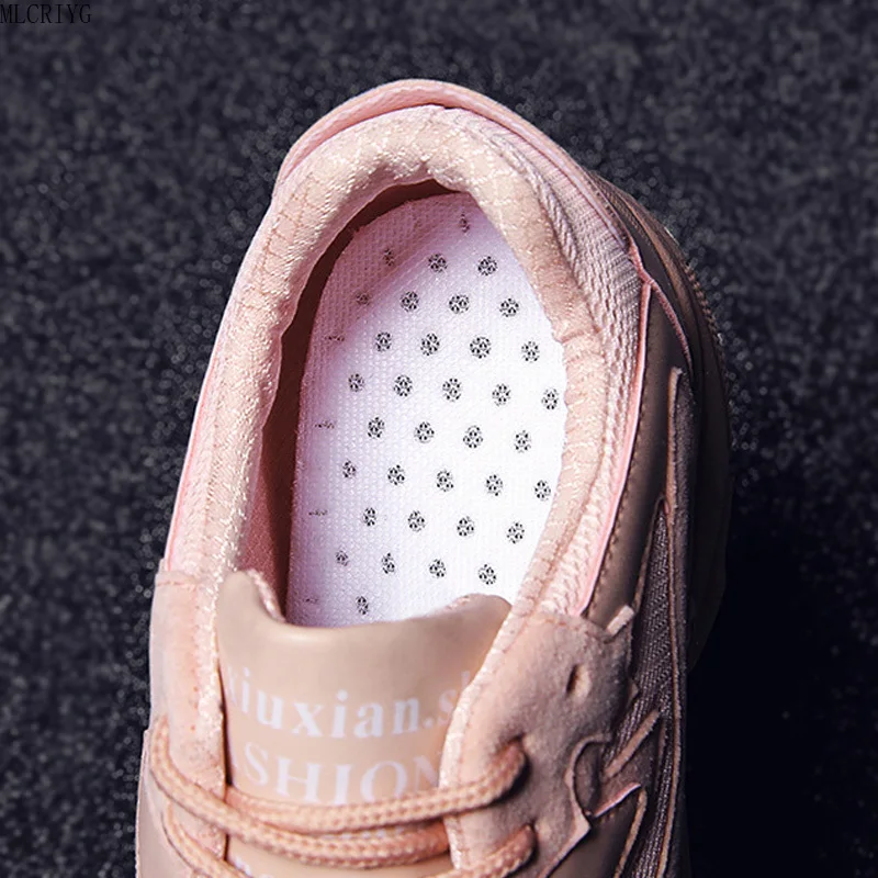 Women's Chunky Sneakers 2019 New Fashion Women Platform Shoes Lace Up Pink Running Sports Shoes Womens Female Trainers Dad Shoes