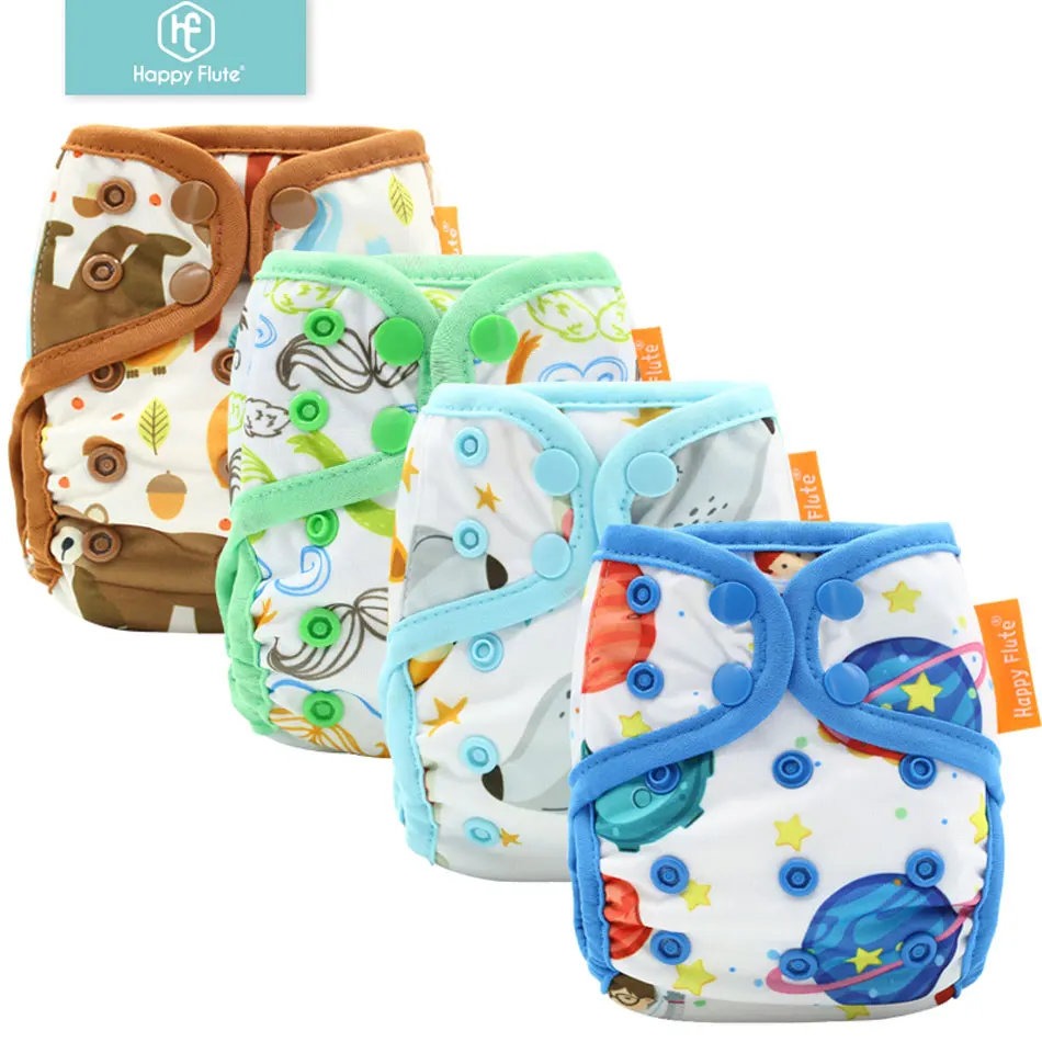 10 шт. Happyflute NewbornDiaperCover, крошечный пеленки, защелки или крюк и петля ткань пеленки крышка красочные переплет