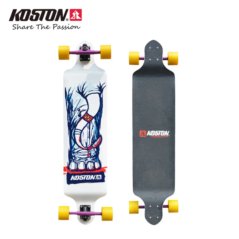 KOSTON pro Горные longboard завершает с 9ply канадский клен ламинированные, 40.5 дюйма падение вниз длинные скейтборд завершен набор