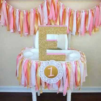 Banniere Personnalisee En Or Rose 1 Banniere Chaise Haute Pour Bebe Fille Banderole De Princesse Premier Anniversaire Decoration De Fete Pour Bebe Guirlande De Pepiniere Aliexpress