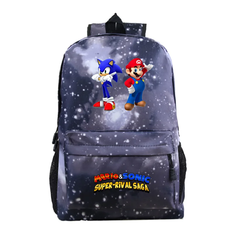 photo color Милые Sonic Super Mario Bros мультфильм печати школьные рюкзаки для подростков рюкзак для девочек и мальчиков Повседневный школьный рюкзак дорожная сумка рюкзак - Цвет: photo color