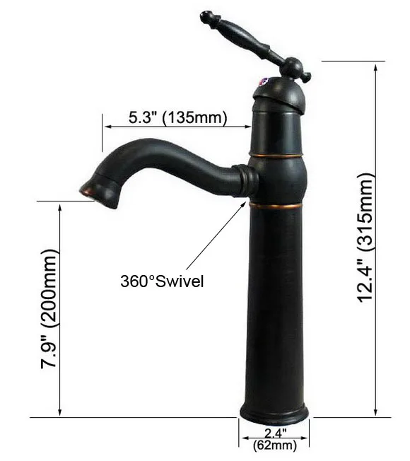 Luxury Oil Rubbed Bronze Gooseneck Single Handle Swivel Kitchen Bathroom Sink Basin Faucet Mixer Taps anf232