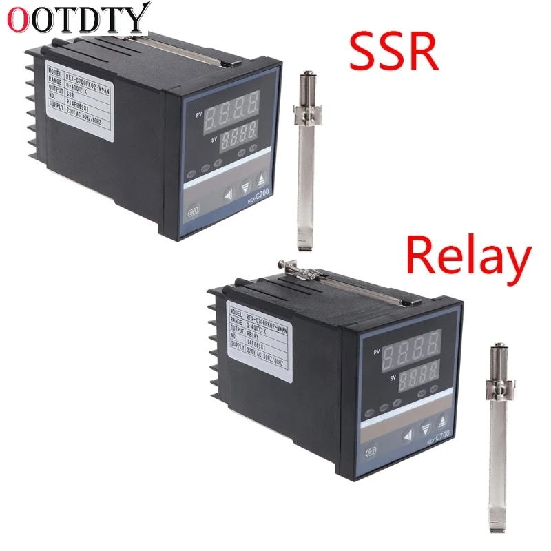 OOTDTY AC 220V духовка регулятор температуры REX-C700 термопары PT100, K Универсальный входной релейный выход термостат