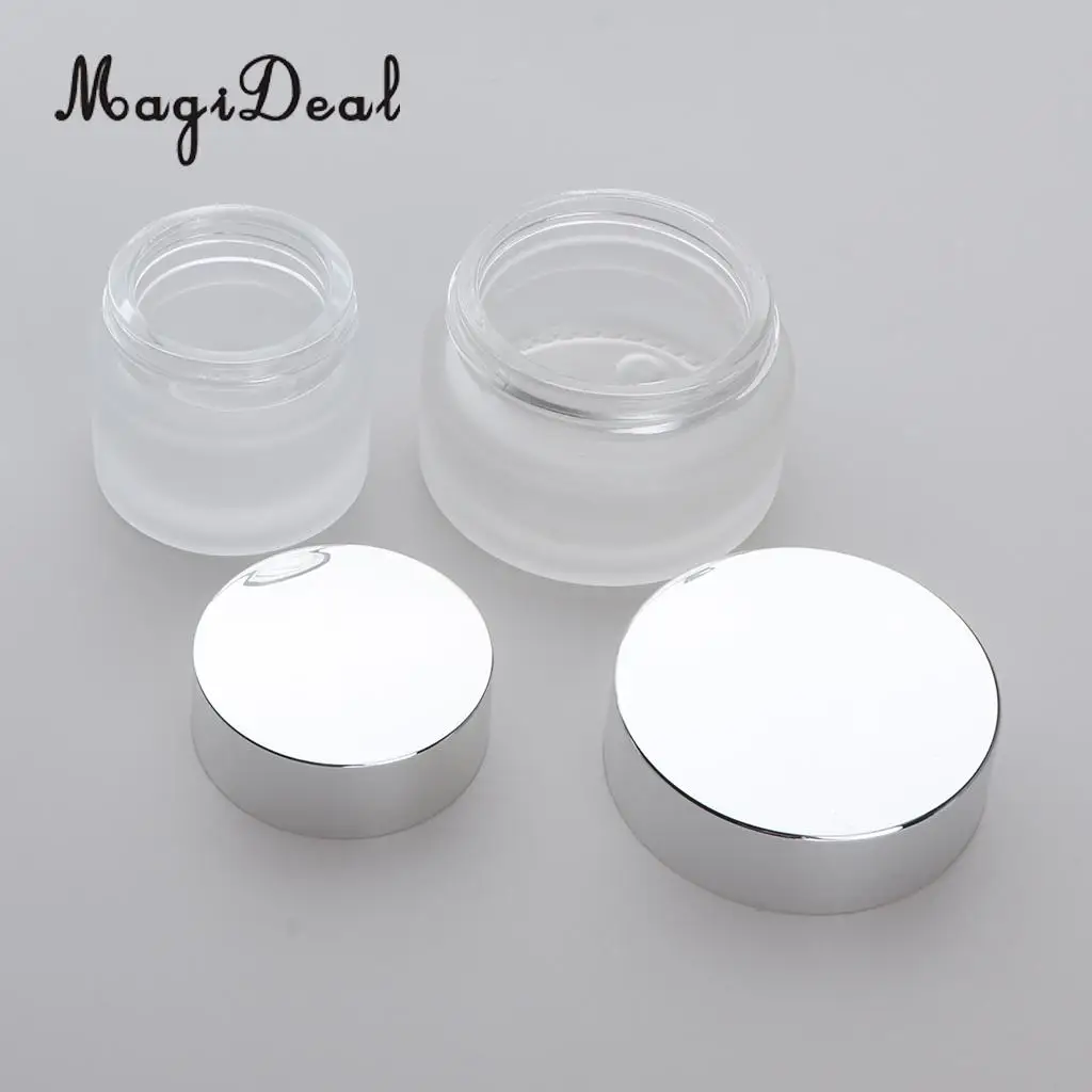 Kesoto 5x Travel Empty Glass Bottle Cosmetic Jars Box for Makeup Face Cream Essential Oil