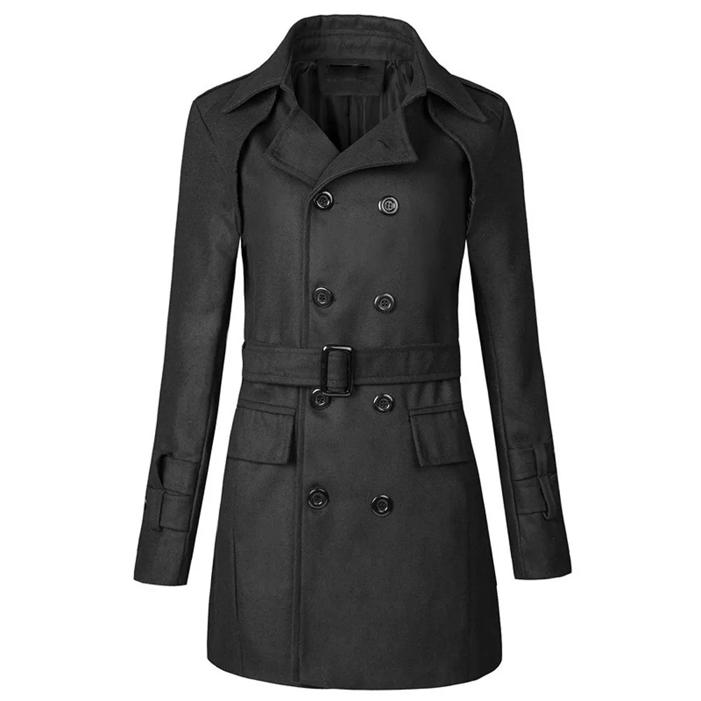 Зимнее пальто Для мужчин куртка пальто с капюшоном с длинными рукавами Длинная толстовка зимняя мужская Пуговицы Толстовки хлопка пальто