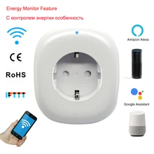 EU Energy Monitor Tuya Smart WiFi Plug Socket 10A Euro Plug With Socket Power Saver Adapter Smart Home Homekit IFTTT Outlet