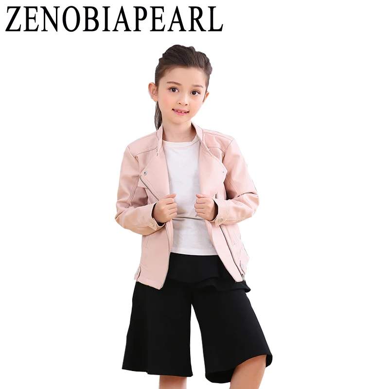

Kids Clothes Girls Leather Jacket Fashion Girls PU Jacket Children Leather Outwear For Girl Baby Girl Jackets and Coats