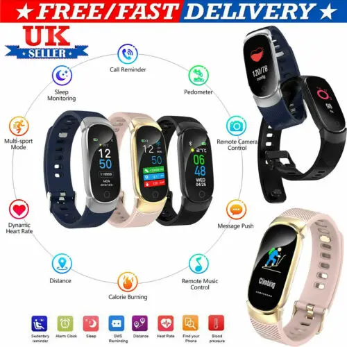 

QW16 Smart Watch Pedometer Heart Rate Blood Pressure Monitor Fitness Tracker UK