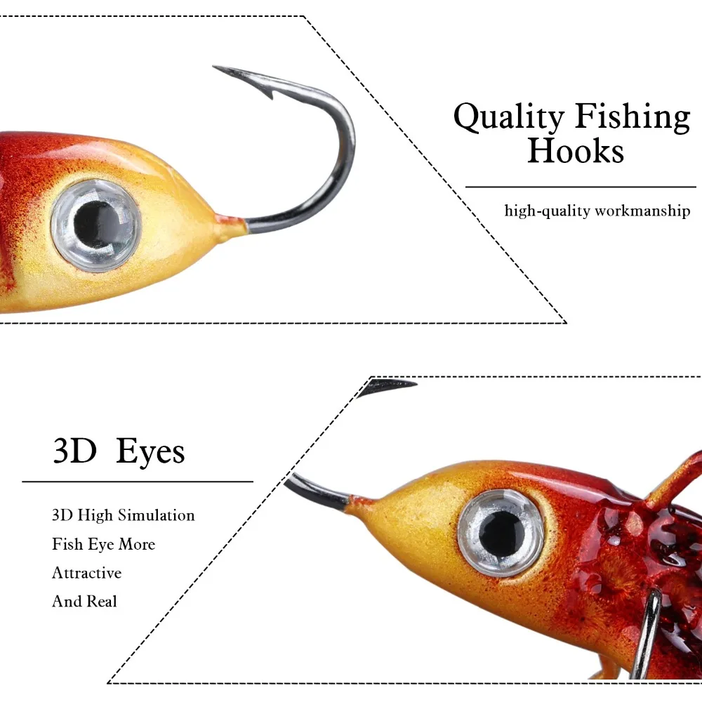 Sougayilang, 5 шт., 12 г/5,5 см, приманки для подледной рыбалки, зимняя приманка жесткая балансировочная приманка для рыбалки, Свинцовые Приманки