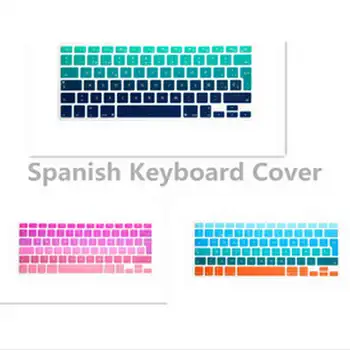 

Euro Spanish English Russia water Dust proof keyboard cover for macbook air 13 protector Gradual change colors pro 13 15 retina