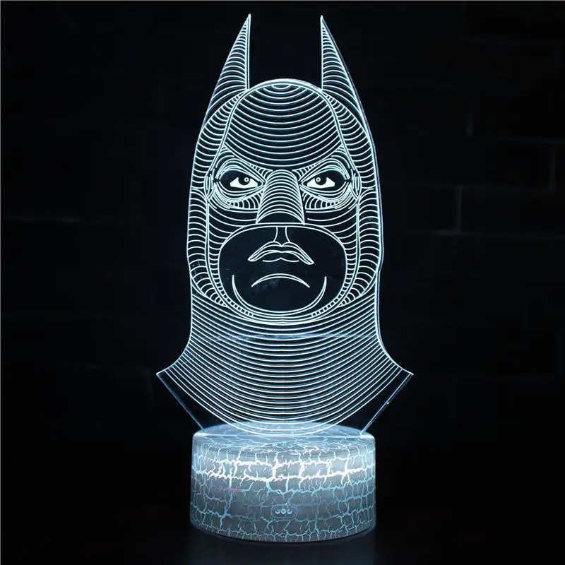 Паук Рождество 3d огни очаровательный рисунок для детей игрушки 3d свет iBatman детская комната украшение Led Usb 3D ночник